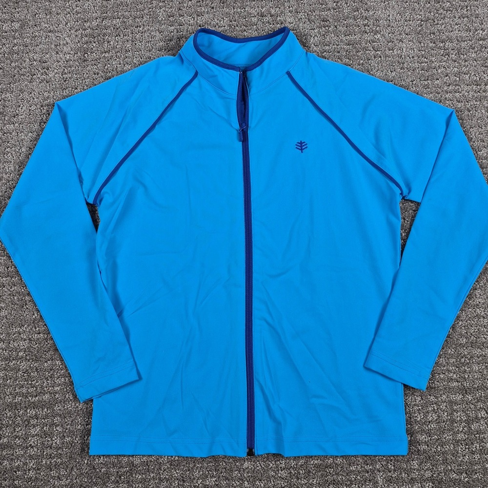 Coolibar Jacket Women M Blue Full Zip UPF 50+ Sun Protection Water Fitness